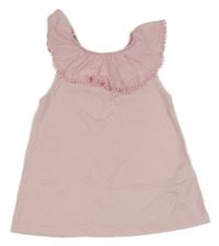 Světlerůžový top s volánkem 