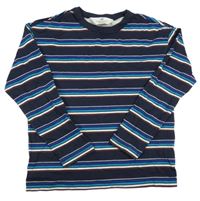 Tmavomodro-modré pruhované triko H&M