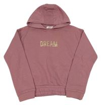 Starorůžová mikina s nápisem a kapucí Primark