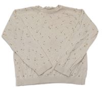Krémový lehký svetr se zlatými hvězdičkami H&M