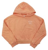 Oranžová crop mikina s nápisem a kapucí River Island