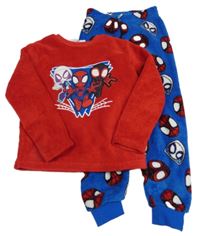 Červeno-modré plyšové pyžamo se Spidermany Primark