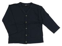 Tmavomodrý propínací svetr Next