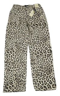 Nové - Béžovo-černé straight fit rifle s leopardím vzorem River Island