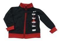 Černo-červeno-bílá propínací mikina s logem Jordan AIR