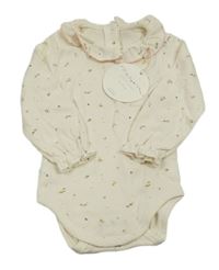 Nové - Béžové květované body s límečkem Dunnes Stores