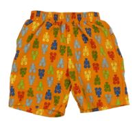 Oranžovo-barevné plážové kraťasy s humry 