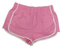 Růžovo-bílé teplákové kraťasy Primark