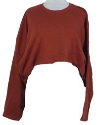 Dámská rezavá crop mikina Pull&Bear 