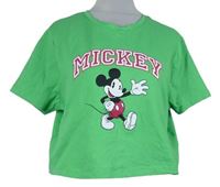 Dámské zelené crop tričko s Mickeym zn. Disney 