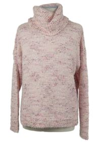 Nové - Dámský světlerůžový vzorovaný chlupatý svetrový rolák F&F
