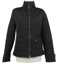 Dámská černá prošívaná šusťáková zateplená bunda 