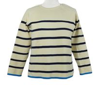 Dámský smetanovo-tmavomodrý pruhovaný svetr Gallery 