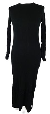 Dámské černé žebrované pletené midi šaty M&S