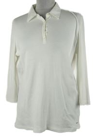 Dámské bílé triko s límečkem