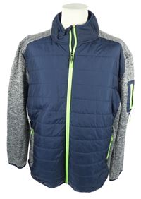 Pánská tmavomodro-šedá šusťákovo/pletená funkční bunda Sports vel. 3XL