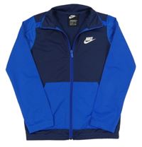Tmavomodro-modrá sportovní propínací mikina s logem Nike