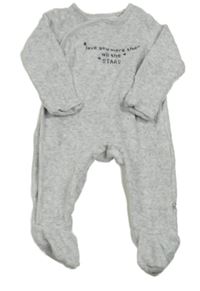 Světlešedý melírovaný sametový overal s nápisem zn. F&F