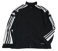 Černo-bílá sportovní propínací mikina s logem Adidas