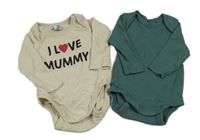 2x body tmavozelené+ béžové s nápisem