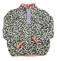 Bílá fleecová mikina s leopardím vzorem M&S