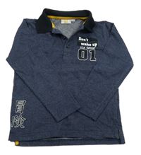 Tmavomodrá melírovaná mikina s číslem kids