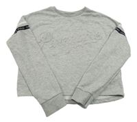 Světlešedá crop mikina s 3D logem Pineapple