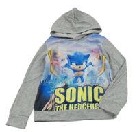 Modro-šedá lehká mikina se Sonicem a kapucí 