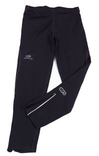 Tmavofialové thermo legíny s potiskem 