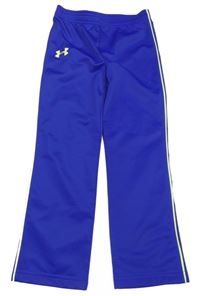 Tmavomodré sportovní kalhoty s logem a proužkem Under Armour