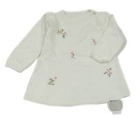 Nové - Bílé pletené šaty s kytičkami Little nutmeg