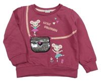 Vínová mikina s myškami a kabelkou Kiki&Koko