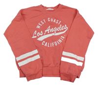Růžová crop mikina s nápisem H&M