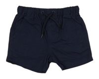 Tmavomodré plátěné kraťasy Next