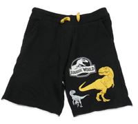 Černé teplákové kraťasy s dinosaurem