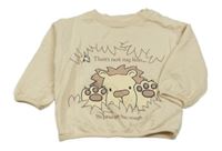 Béžová mikina se lvem a nápisem 