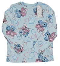 Nové - světlemodré plyšové pyžamové triko s Lilo&Stitch Disney