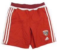 Červeno-bílé sportovní lehké kraťasy Adidas