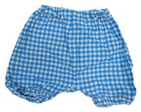 Modro-bílé kostkované plátěné kraťasy s logem Supermana 