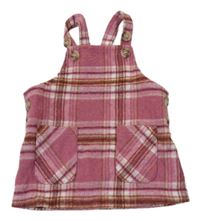 Růžové laclové kostkované šaty Primark