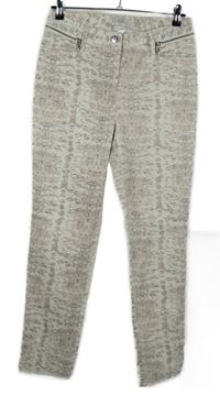 Dámské smetanovo-starorůžovo-černé vzorované tregíny se zipy Création