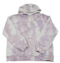 Fialovo-bílá batikovaná mikina s kapucí Primark