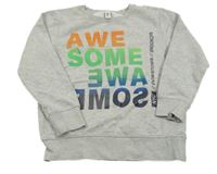 Šedá mikina s barevnými nápisy Yigga