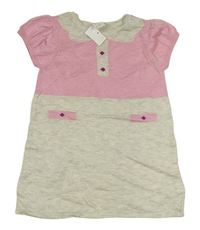 Šedo-růžové pletené šaty H&M