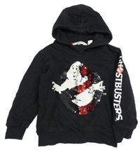 Černá mikina s překlápěcími flitry a kapucí - Krotitelé duchů H&M