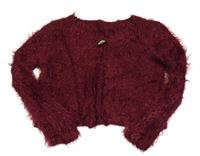 Vínové pleteno/chlupaté bolérko 