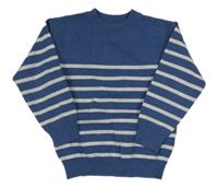 Modro-šedý pruhovaný svetr Matalan