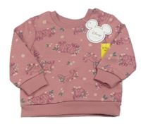 Nové - Starorůžová květovaná mikina s Lvím králem Primark