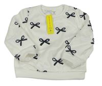 Bílá mikina s mašličkami Shein