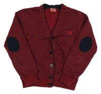 Vínová propínací mikina s výšivkou